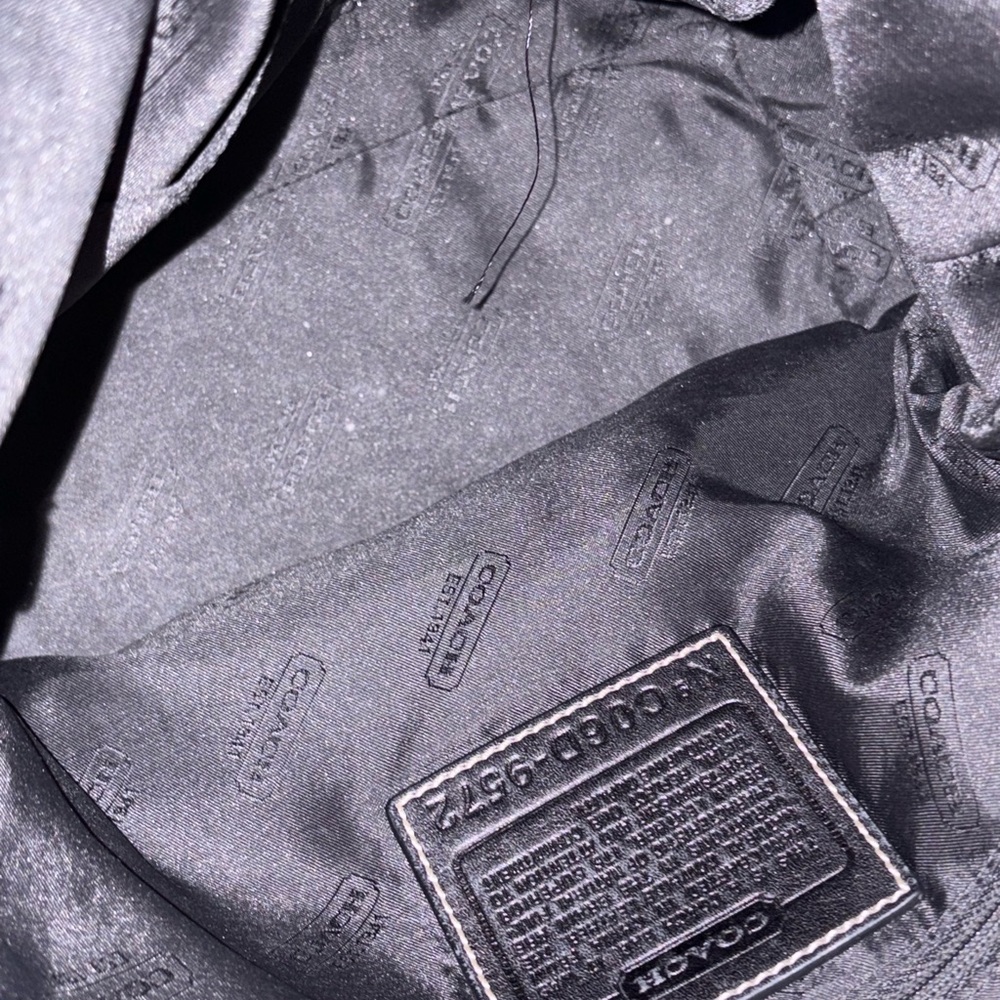 Coach Black Leather Bag with Gray Stitching - Picture 4 of 4